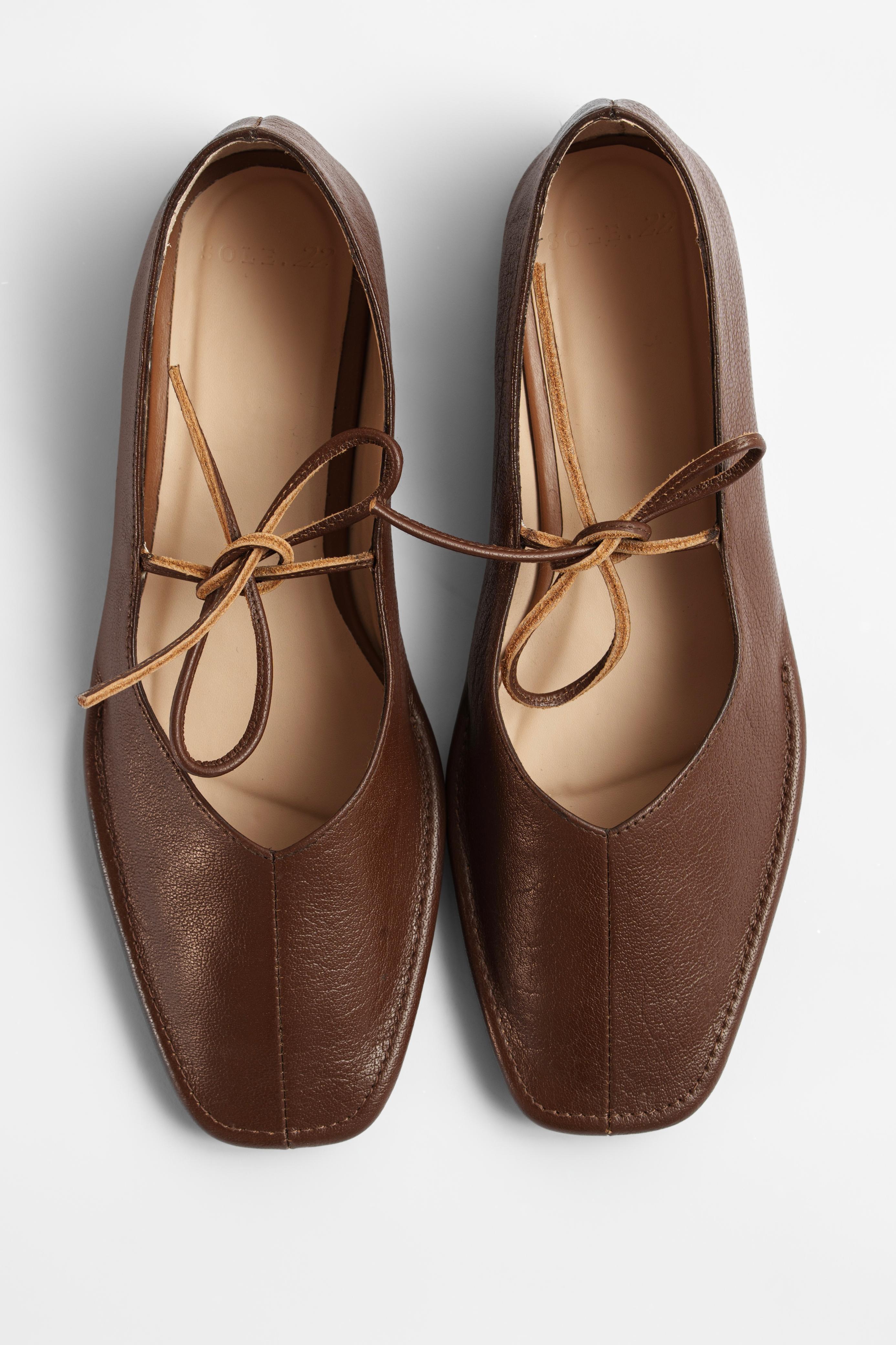 Quadra Leather Ballet Flats - Brown